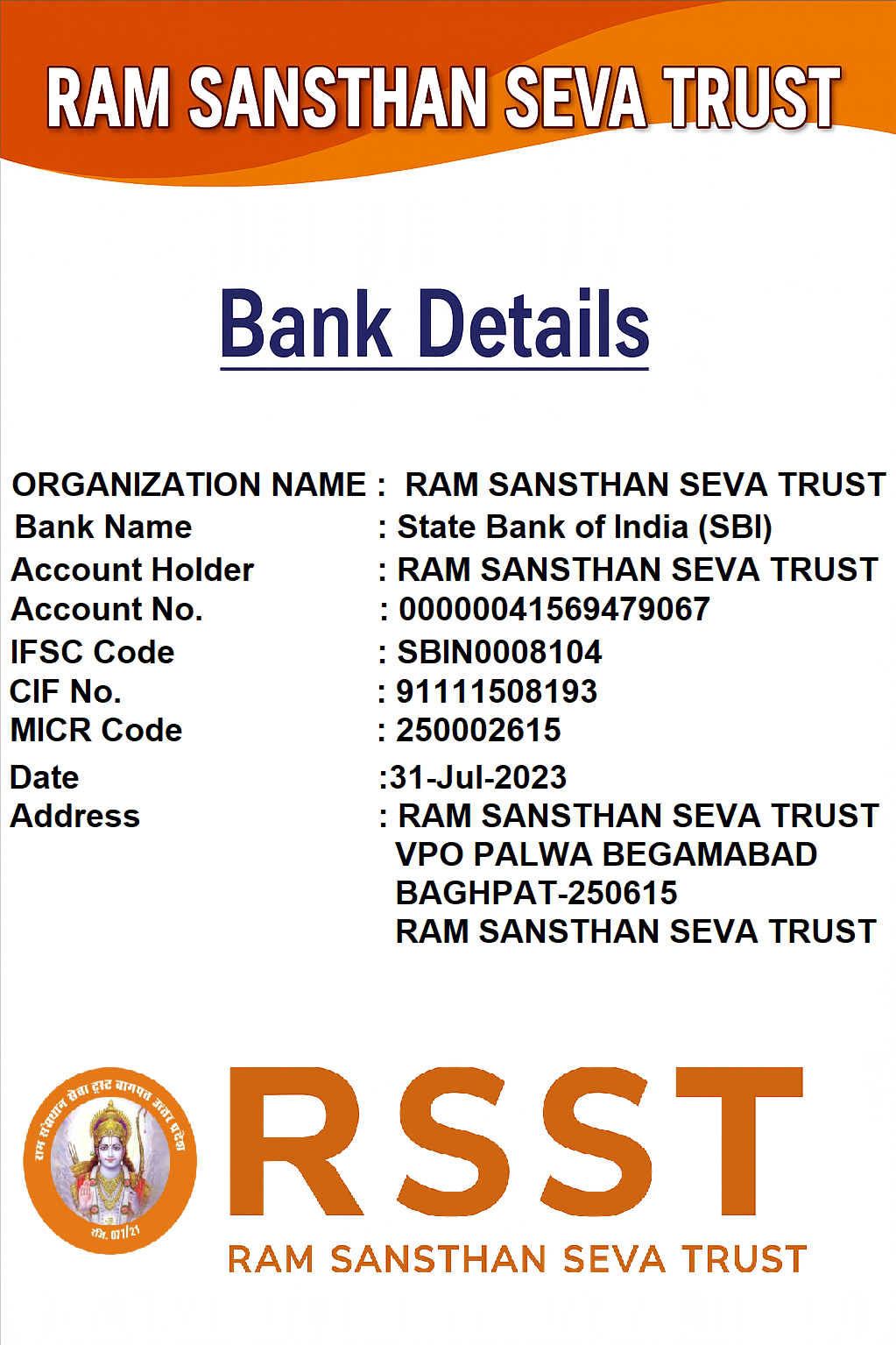 Bank Details